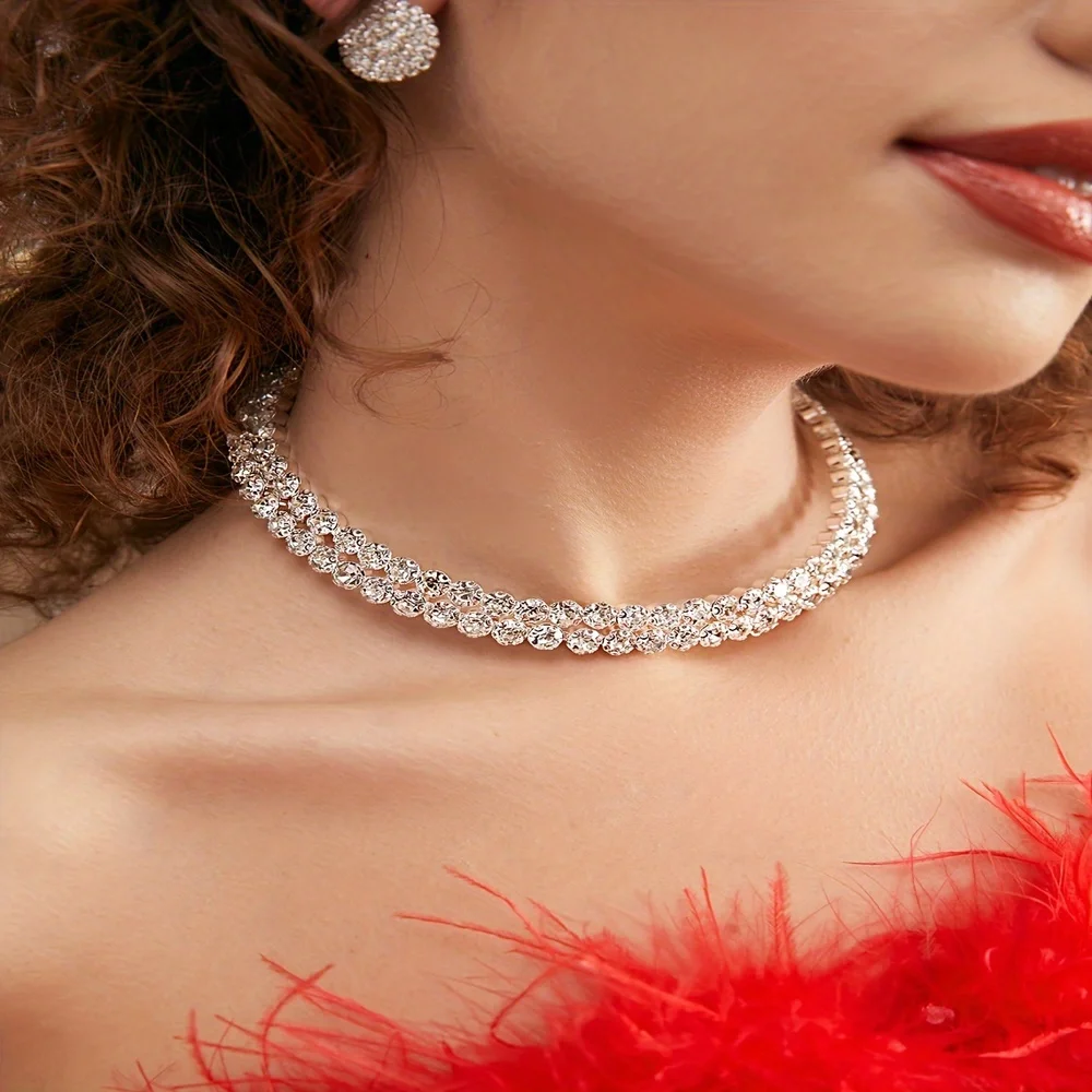 Sterling Silver Sparkle: Earrings, Necklace & Bracelet Set